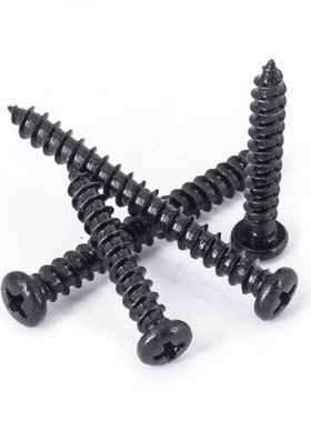 促碳钢PA黑色圆头自攻螺丝十字盘头木牙电子小螺丝钉M1M2M3M4M5M6