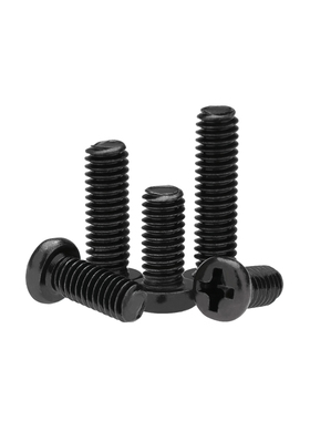 促镀黑色PM圆头十字螺丝钉加硬伞头盘头螺栓M1M1.2M1.4M2M3M4M5M6