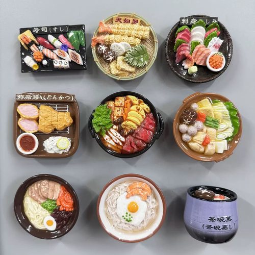 【日本料理冰箱贴】东京特色小吃仿真3d立体磁贴装饰礼物纪念品