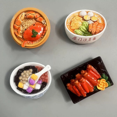【福建美食冰箱贴】厦门食玩城市旅行立体树脂创意磁贴旅游纪念品