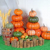 假仿真大南瓜模型新婚礼物拍摄玩具家居装 饰万圣节日鬼面南瓜道具