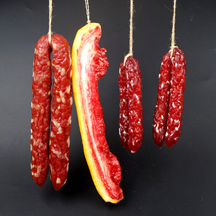 仿真腊肠腊肉哈红肠腊肠模型广式 饰 腊肠仿真腊肉厨房摆件样板房装