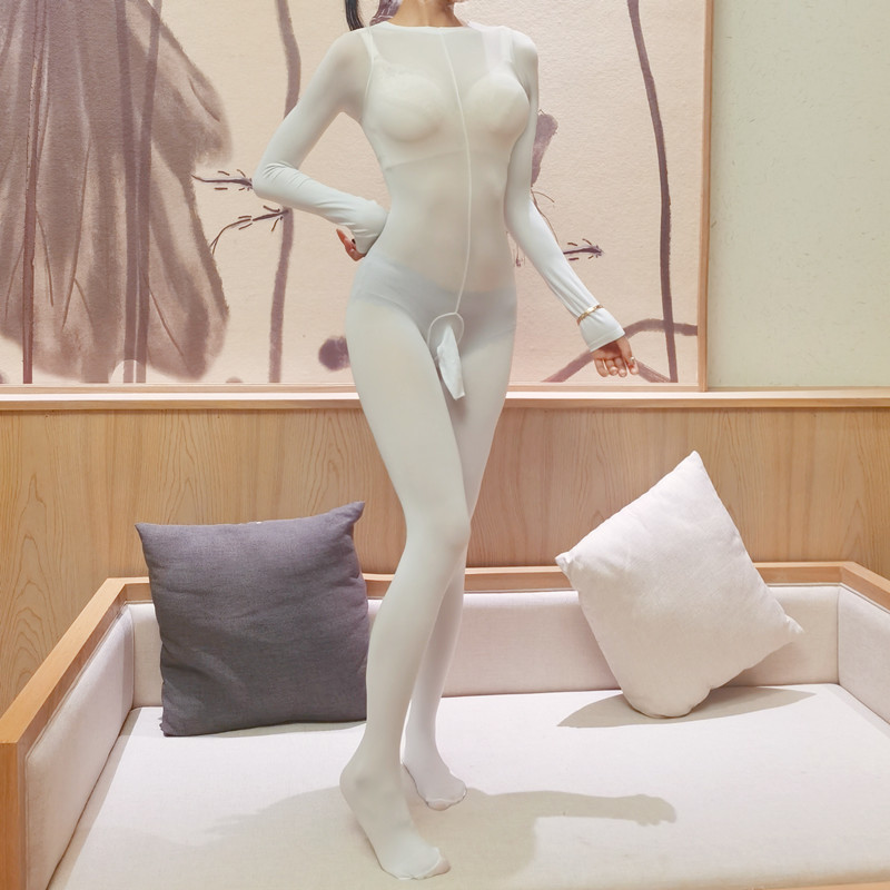 男士120d伪娘连体衣保暖大码丝袜男jj套性感全身袜女开档连身裤袜
