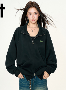 it:CHOCOOLATE开衫立领加绒卫衣男女美式宽松休闲运动情侣外套潮