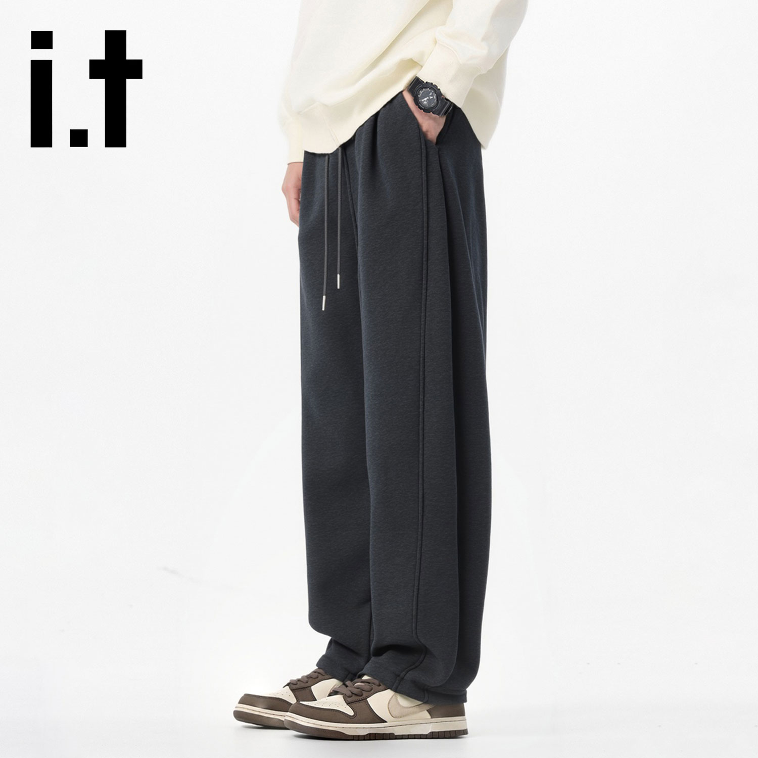 it冬季加绒卫裤运动休闲长裤