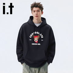 it:CHOCOOLATE美式宽松连帽卫衣加绒加厚秋冬休闲帽衫情侣上衣潮