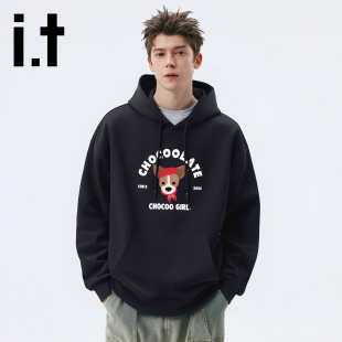 it:CHOCOOLATE美式宽松连帽卫衣加绒加厚秋冬休闲帽衫情侣上衣潮