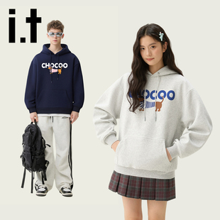 it:CHOCOOLATE腊肠狗连帽情侣卫衣美式宽松休闲秋冬加绒外套上衣