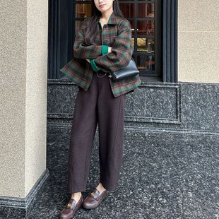 卫裤 显瘦垂感毛呢奶奶裤 加厚680克醋酸羊驼绒香蕉裤 松弛自由感