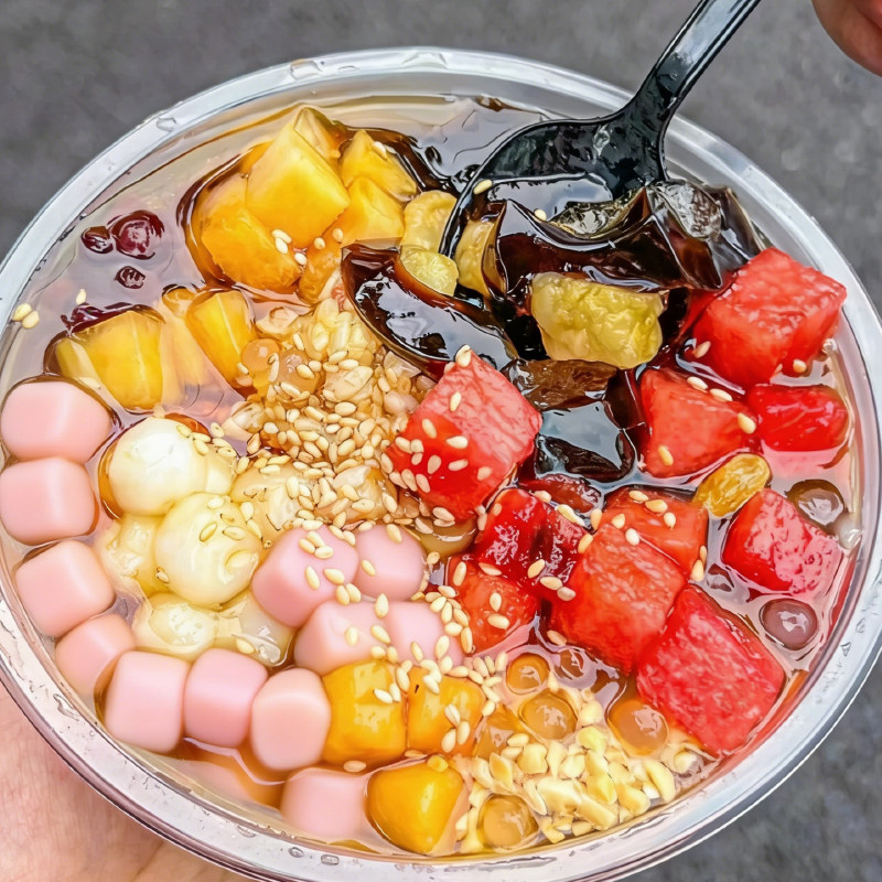 食地冰粉粉商用四川特色小吃原味糍粑配料家用自制水果冰粉小袋装