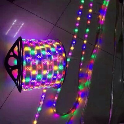 七彩变色户外防水霓虹灯扁三线