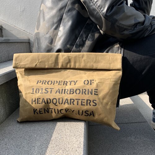 闪电重生潮牌工装复古帆布手抓拿