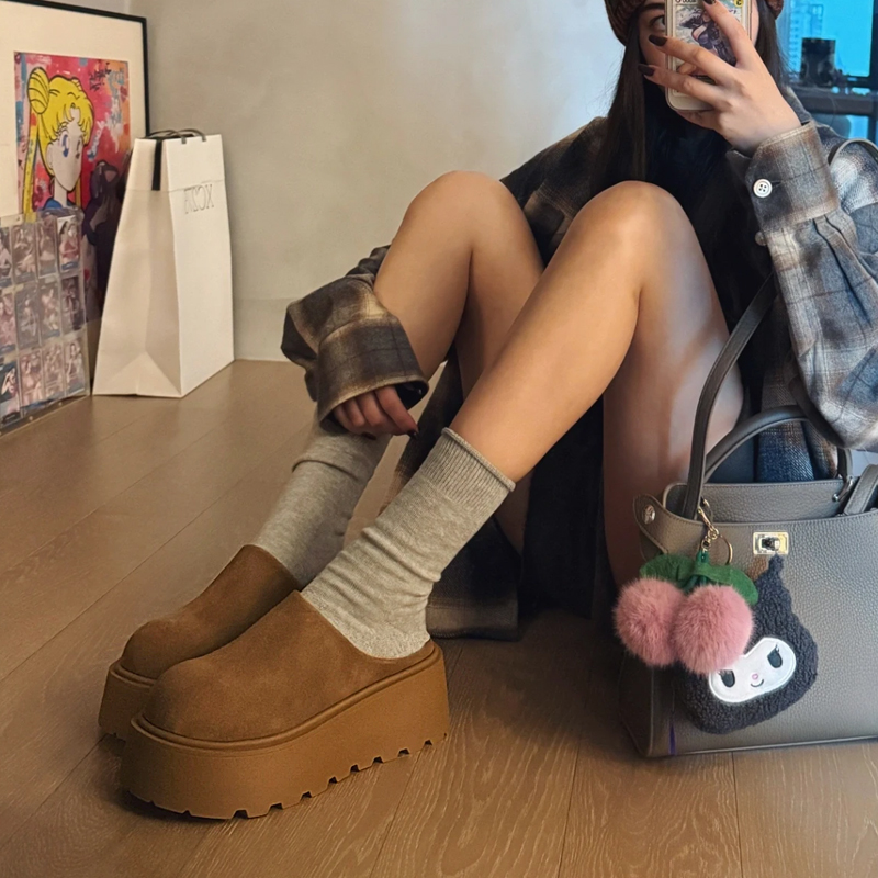7cm厚底增高~美拉德一脚蹬勃肯鞋