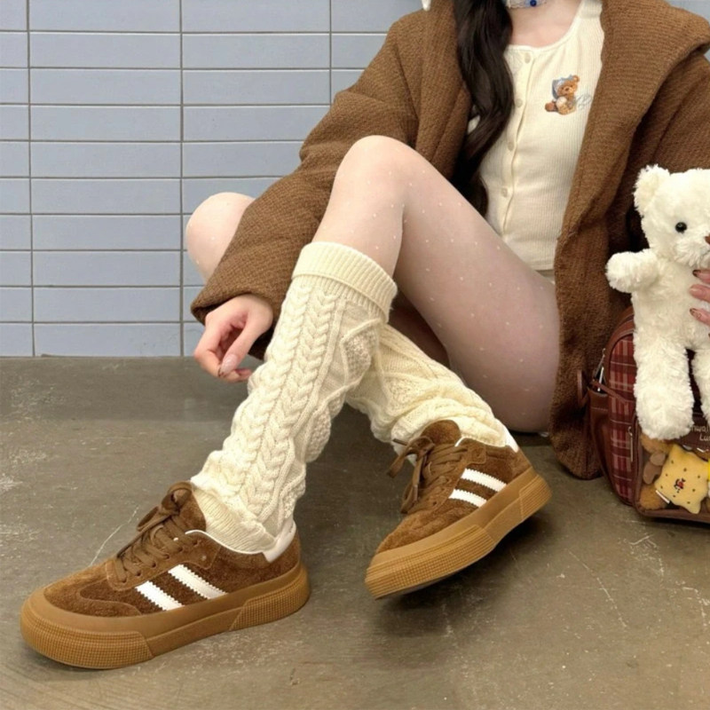 棕色厚底板鞋女复古运动休闲鞋2025秋新款增高美拉德风百搭德训鞋,女鞋,休闲板鞋,淘宝优惠券,粉丝福利购,淘宝优惠卷