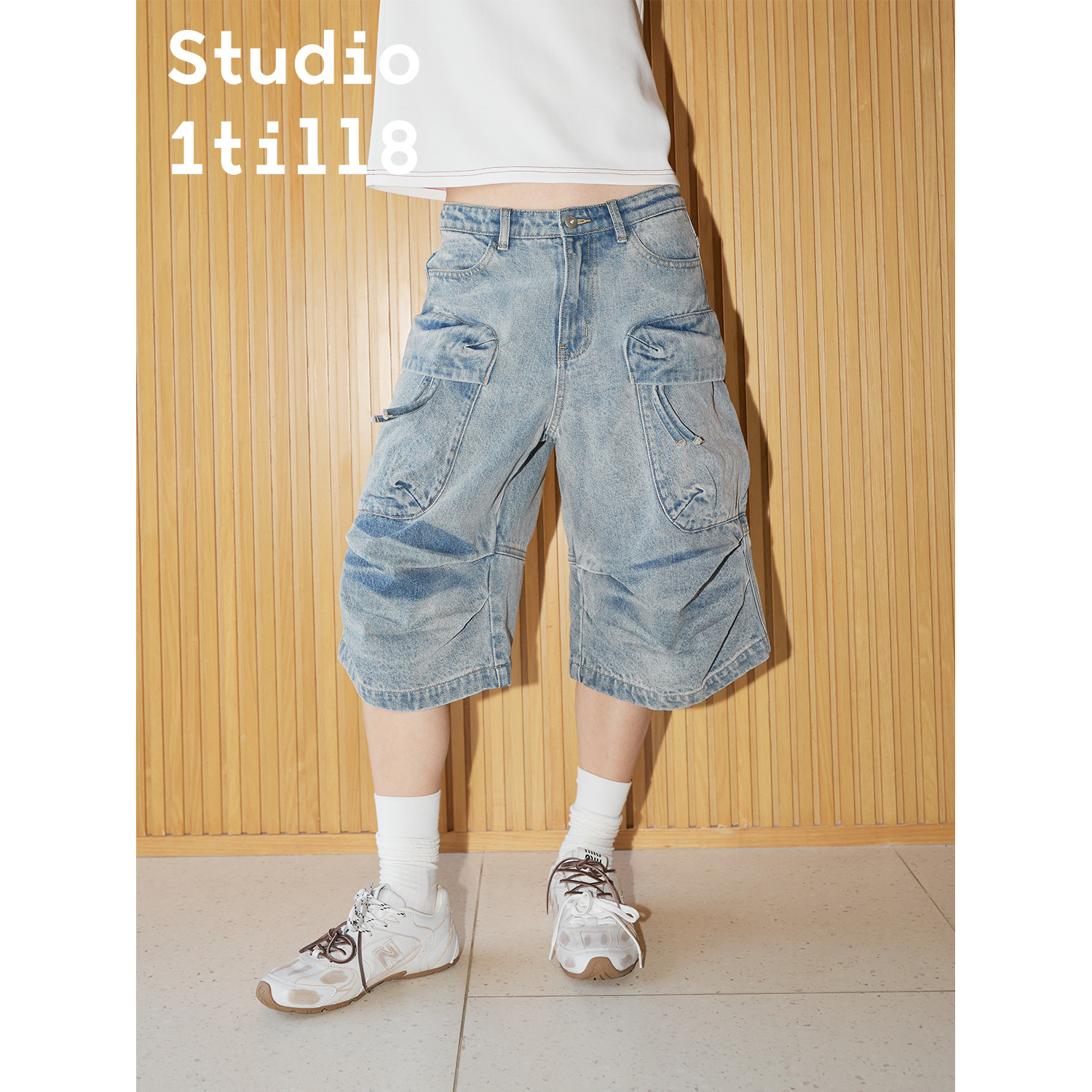 Studio1till8立体工装七分裤