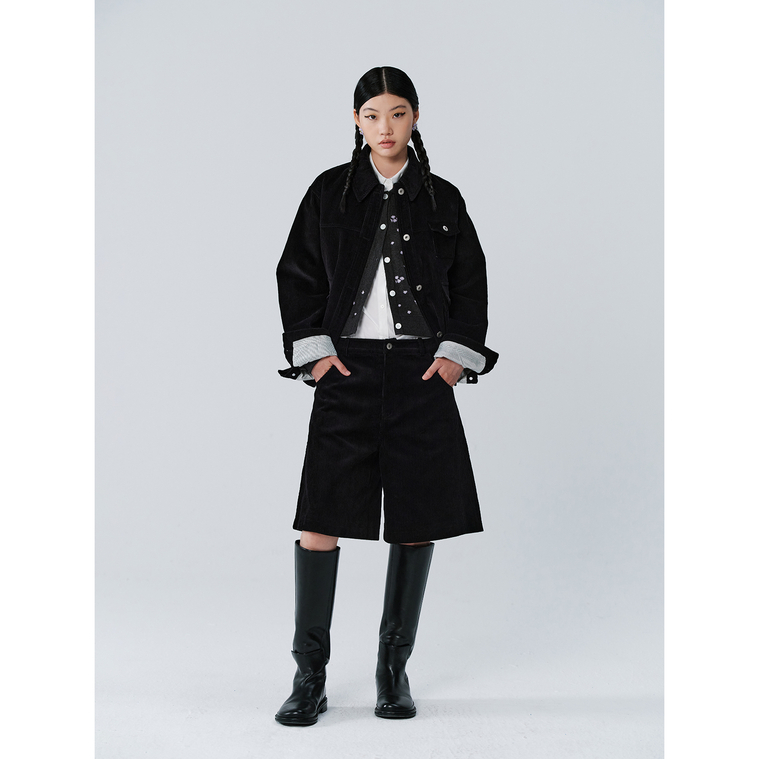 Studio1till8复古灯芯绒口袋套装