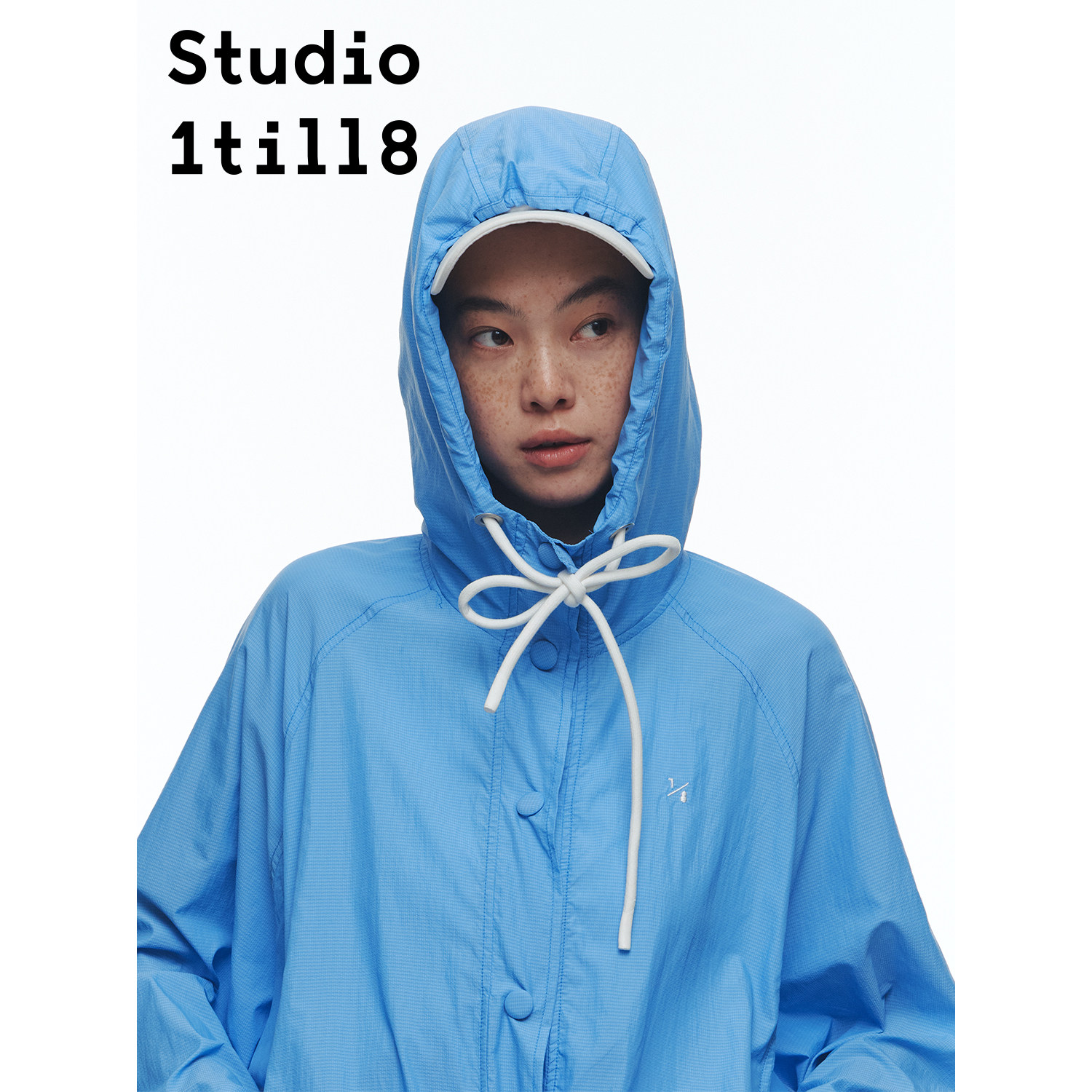 Studio1till8 蓝色/黄色/藏青色 遮阳外套抽绳连帽原纱型防晒服