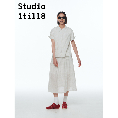 Studio1till8轻透格纹衬衫&半裙