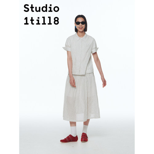 Studio1till8轻透格纹衬衫&半裙