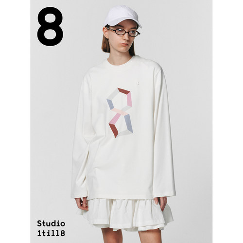 Studio1till88数字8印花图案T恤
