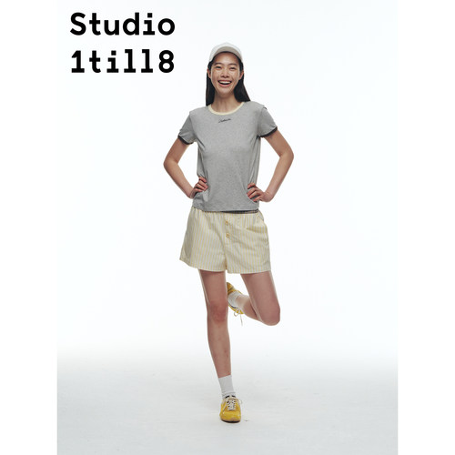 Studio1till8牙痛字母印花T恤
