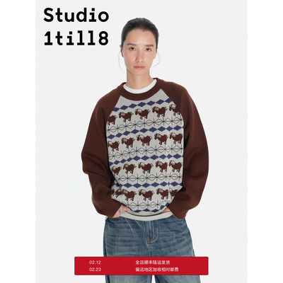 Studio1till8马巡回插肩袖毛衣