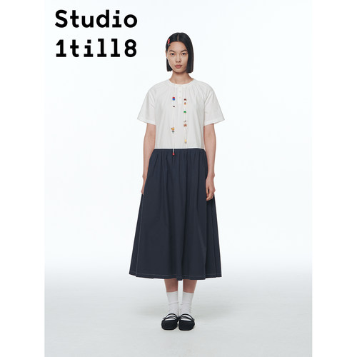 Studio1till8串珠开领连衣裙