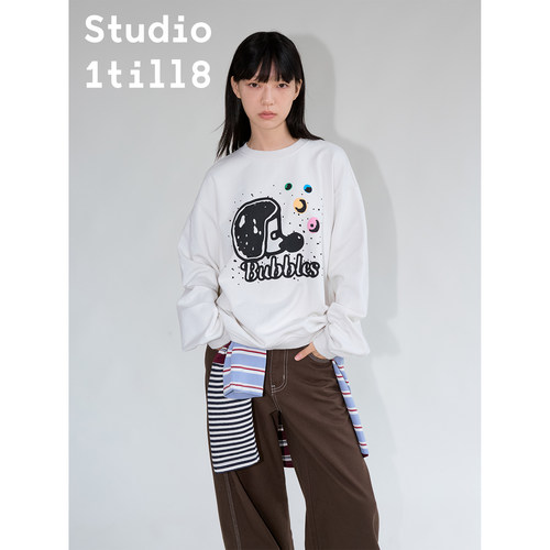 Studio1till8米灰色泡泡卫衣