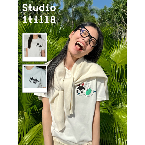 Studio1till8蜜蜂印花合身T恤