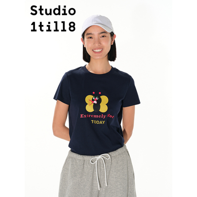 Studio1till8辣椒主题印花修身T