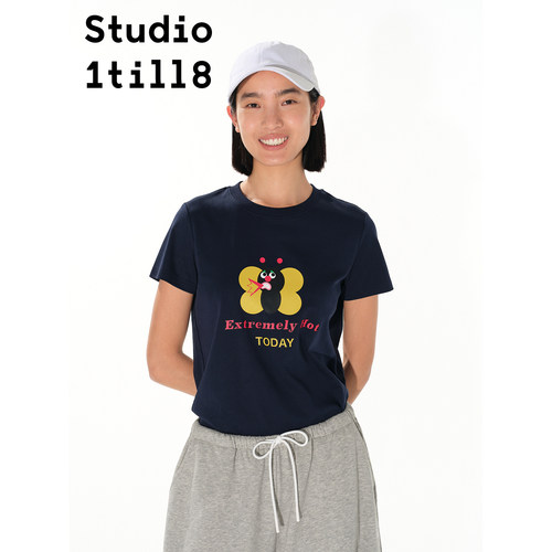 Studio1till8辣椒主题印花修身T