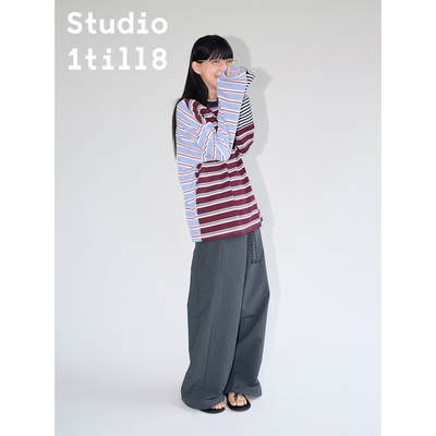 Studio1till8条纹拼接T恤