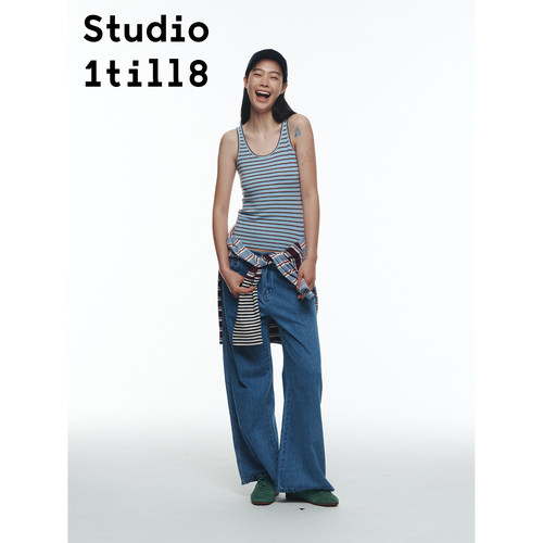 Studio1till8拼色条纹背心