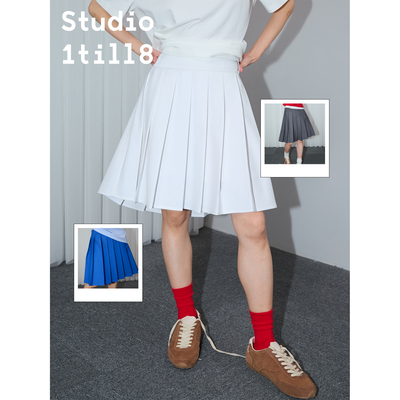 Studio1till8纯色百褶半裙