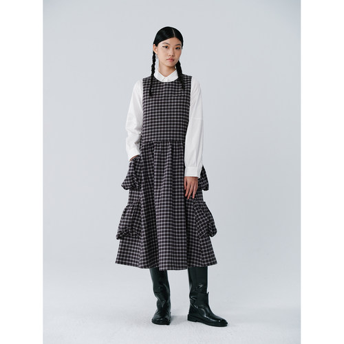 Studio1till88口袋格纹连衣裙