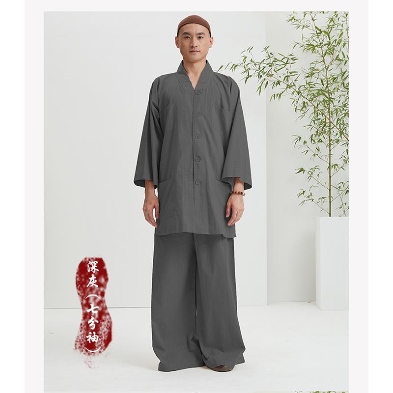 特价慈缘僧服短褂夏季薄款透气棉麻七分袖长袖僧侣可机洗和尚僧衣