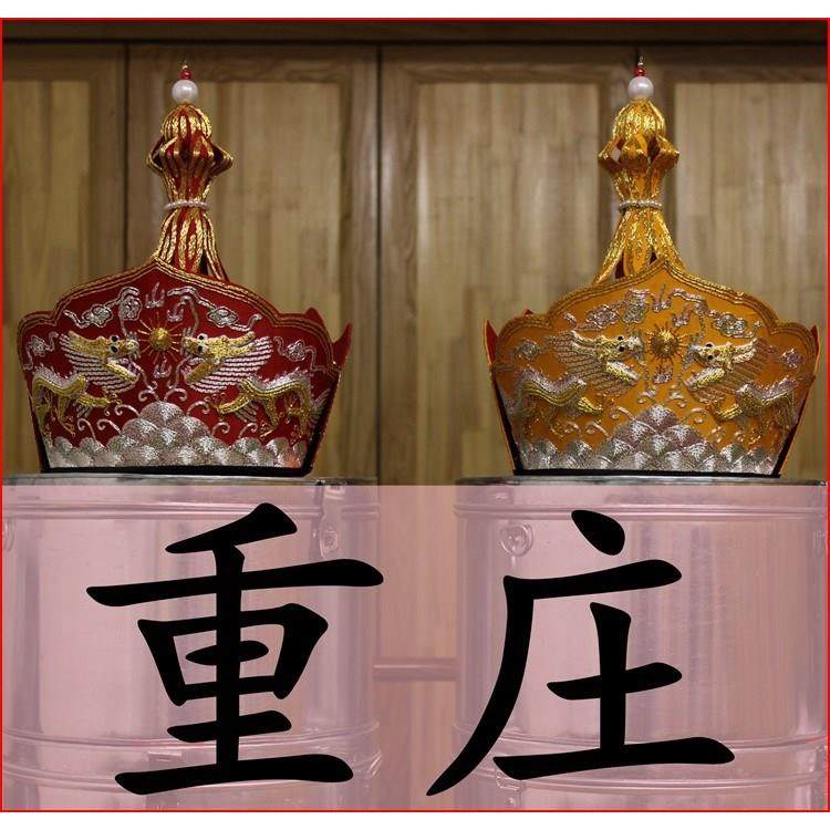 毗卢帽潮绣用品僧帽 毗罗帽唐僧佛帽五佛冠潮绣法师帽五佛帽高档