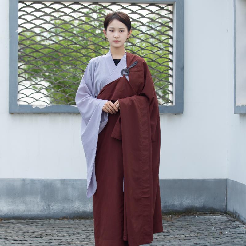 特价善圆海青居士服菩萨戒曼衣男女同款五戒居士五条缦衣僧服海清