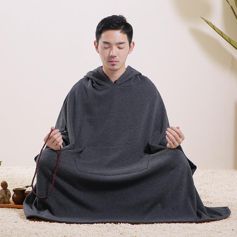 特价玄善男女居士服摇粒绒打坐披风禅修静坐观音斗篷打坐披肩僧服