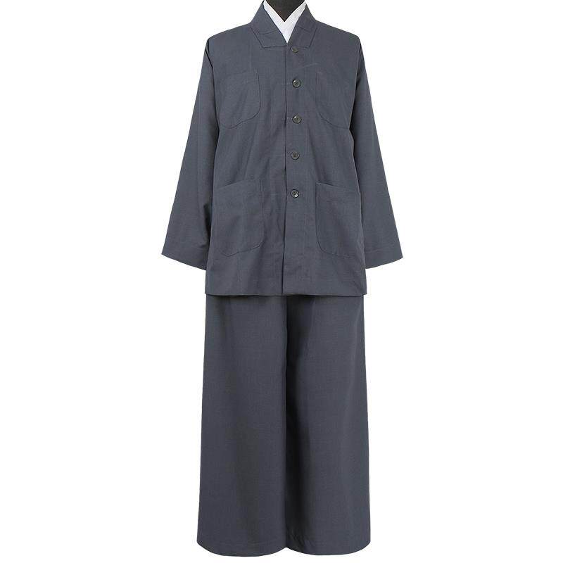 特价远尘僧服短褂套装精仿西装布春秋款小褂和尚服出家师父比丘尼
