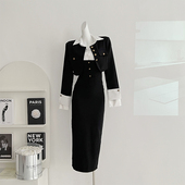 小伍家短款 套装 小众短外套搭配挂脖长裙西服外套长袖 衬衫