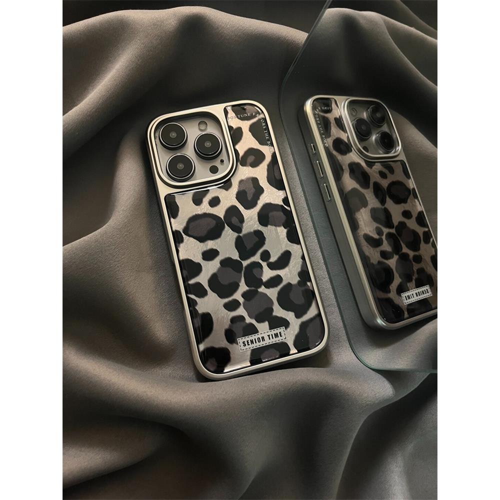 ins风黑色豹纹适用于苹果promax17promax手机壳17女款16romax高级15pm辣妹14p防摔13个性16少女Pro全包保护套