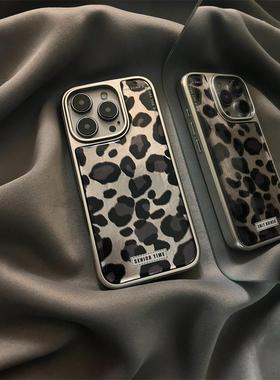 ins风黑色豹纹适用于苹果promax17promax手机壳17女款16romax高级15pm辣妹14p防摔13个性16少女Pro全包保护套