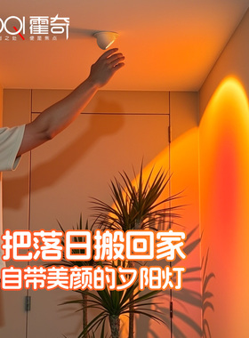 日不落射灯嵌入式可调角度客厅玄关洗墙灯照画灯明装夕阳红氛围灯