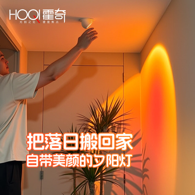 日不落射灯嵌入式可调角度客厅玄关洗墙灯照画灯明装夕阳红氛围灯