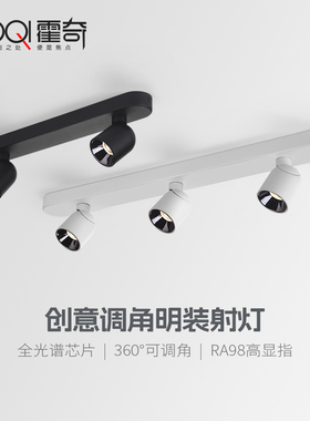 双头明装射灯可调角度led家用防眩吸顶式筒灯卧室走廊过道洗墙灯