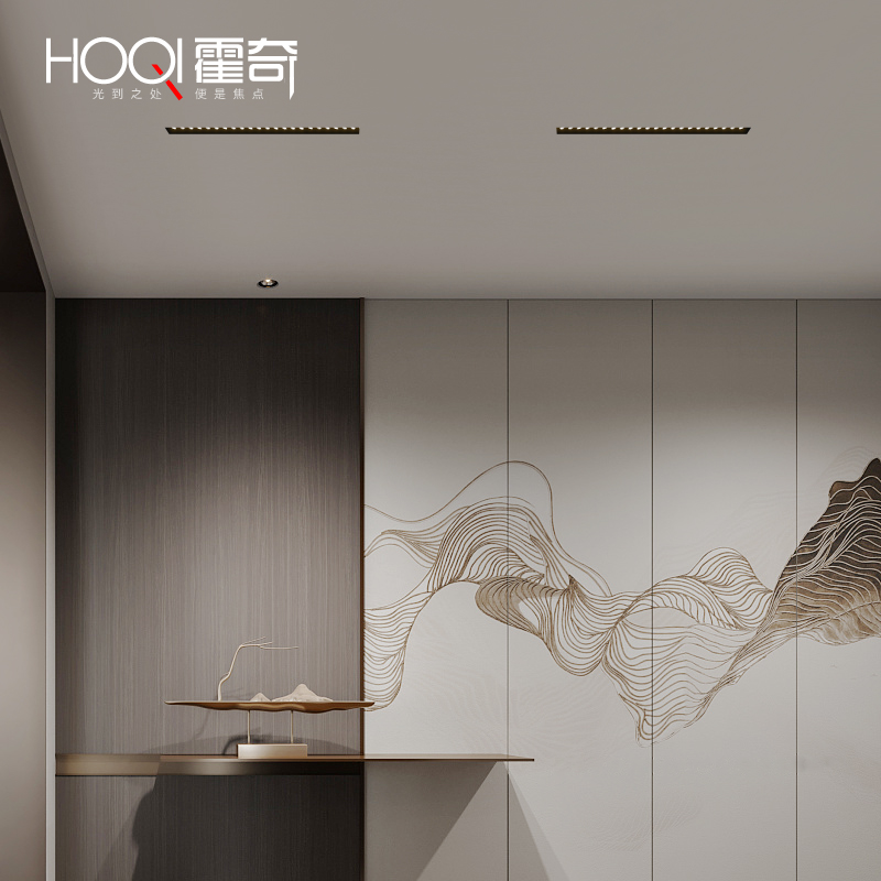 磁吸线条灯 嵌入式无边框射灯格栅灯led天花灯客厅无主灯线性轨道