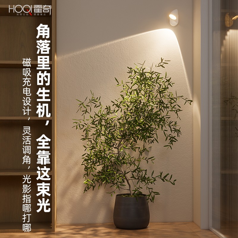 花卉绿植补光灯充电免布线免打孔高亮度磁吸无线遥控超长续航射灯,家装灯饰光源,明装射灯,淘宝优惠券,粉丝福利购,淘宝优惠卷