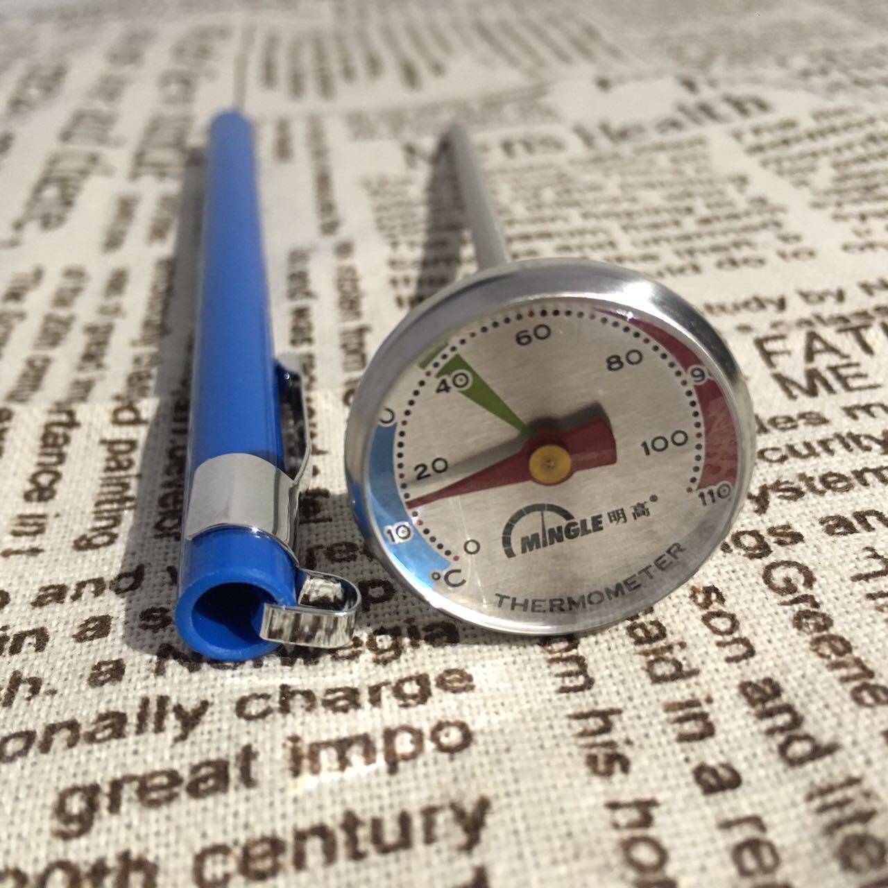 探针速读温度计指针式笔筒防烫手工皂材料工具测量油脂碱液温度计