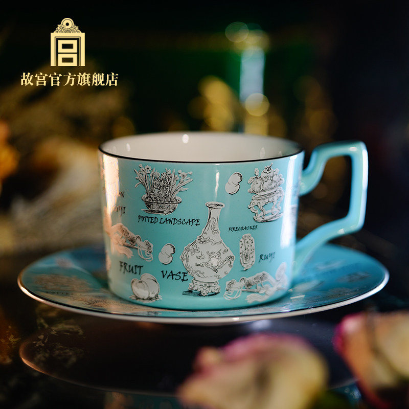 故宫 岁朝佳兆速写咖啡杯 陶瓷杯生日礼物故宫 故宫文创